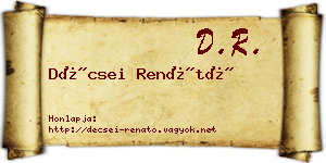 Décsei Renátó névjegykártya